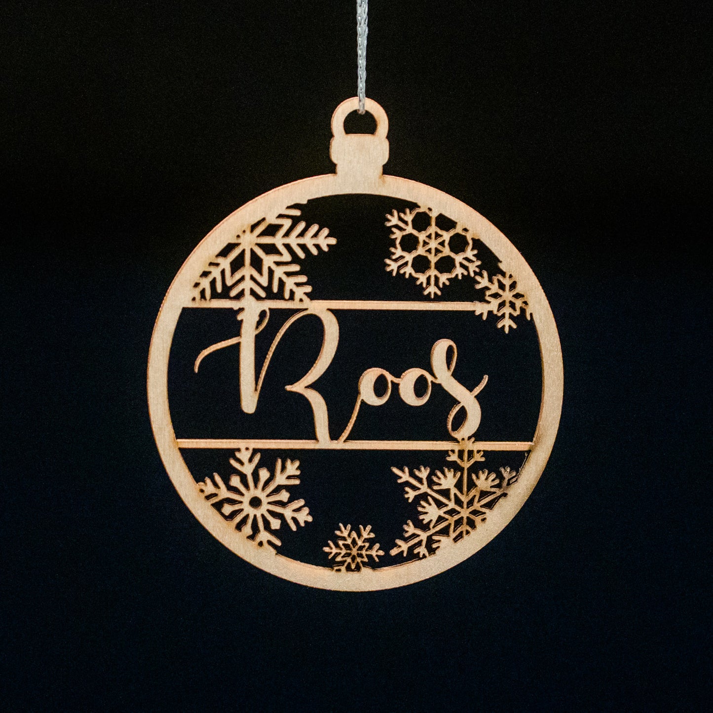 Kerstbal met Naam - Hout - Gepersonaliseerd