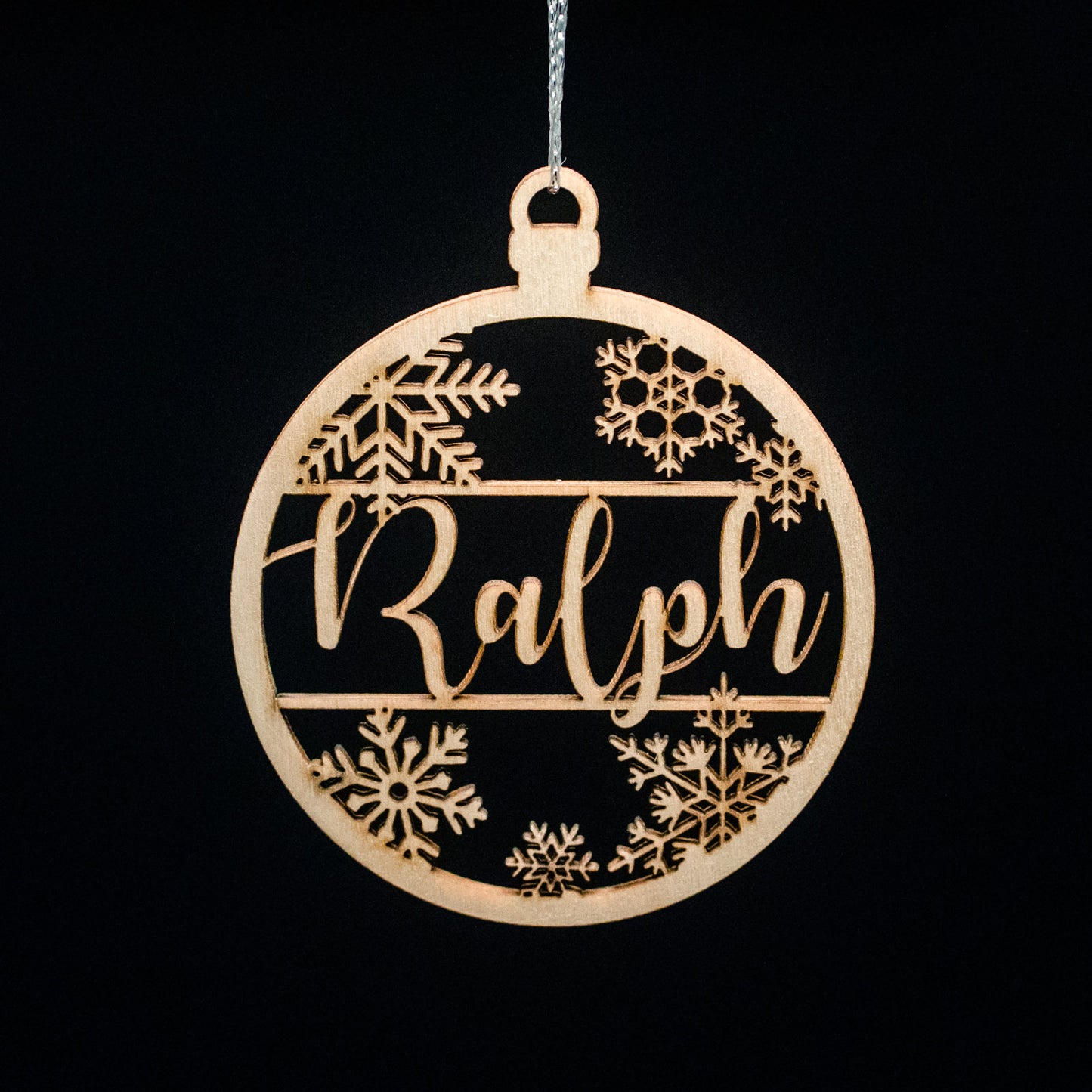 Kerstbal met Naam - Hout - Gepersonaliseerd