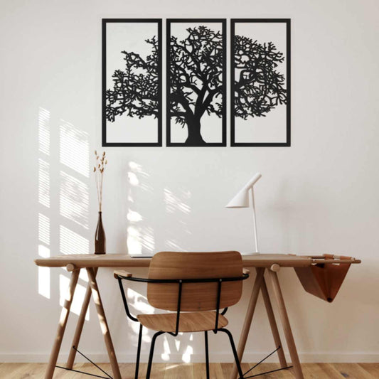 levensboom-boom-wanddecoratie zwart - 3 luik- tree of life 