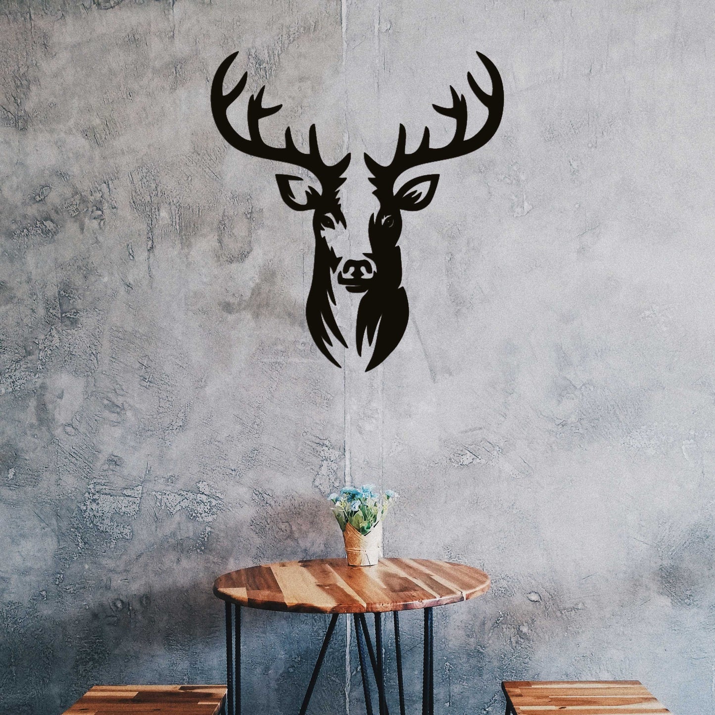 Hert - Wanddecoratie - Zwart