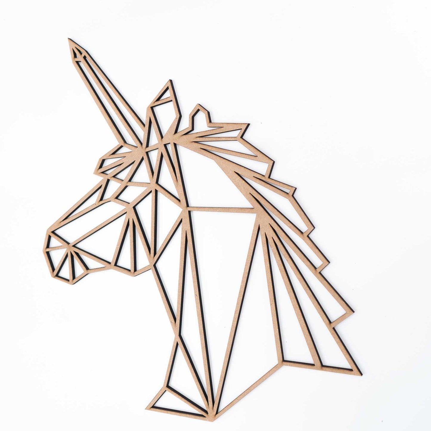 Geometrische Unicorn | Hout- Geometricart-interieur-decoratie-wand-muur