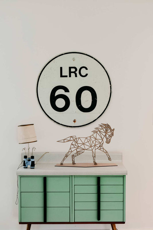 Geometrisch Paard | Hout | Decoratie- Geometricart-interieur-decoratie-wand-muur