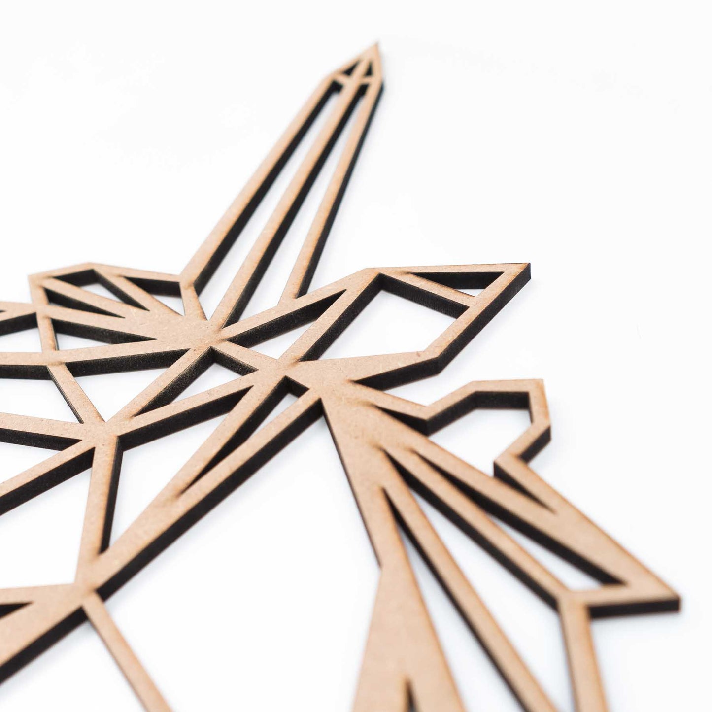 Geometrische Unicorn | Hout- Geometricart-interieur-decoratie-wand-muur