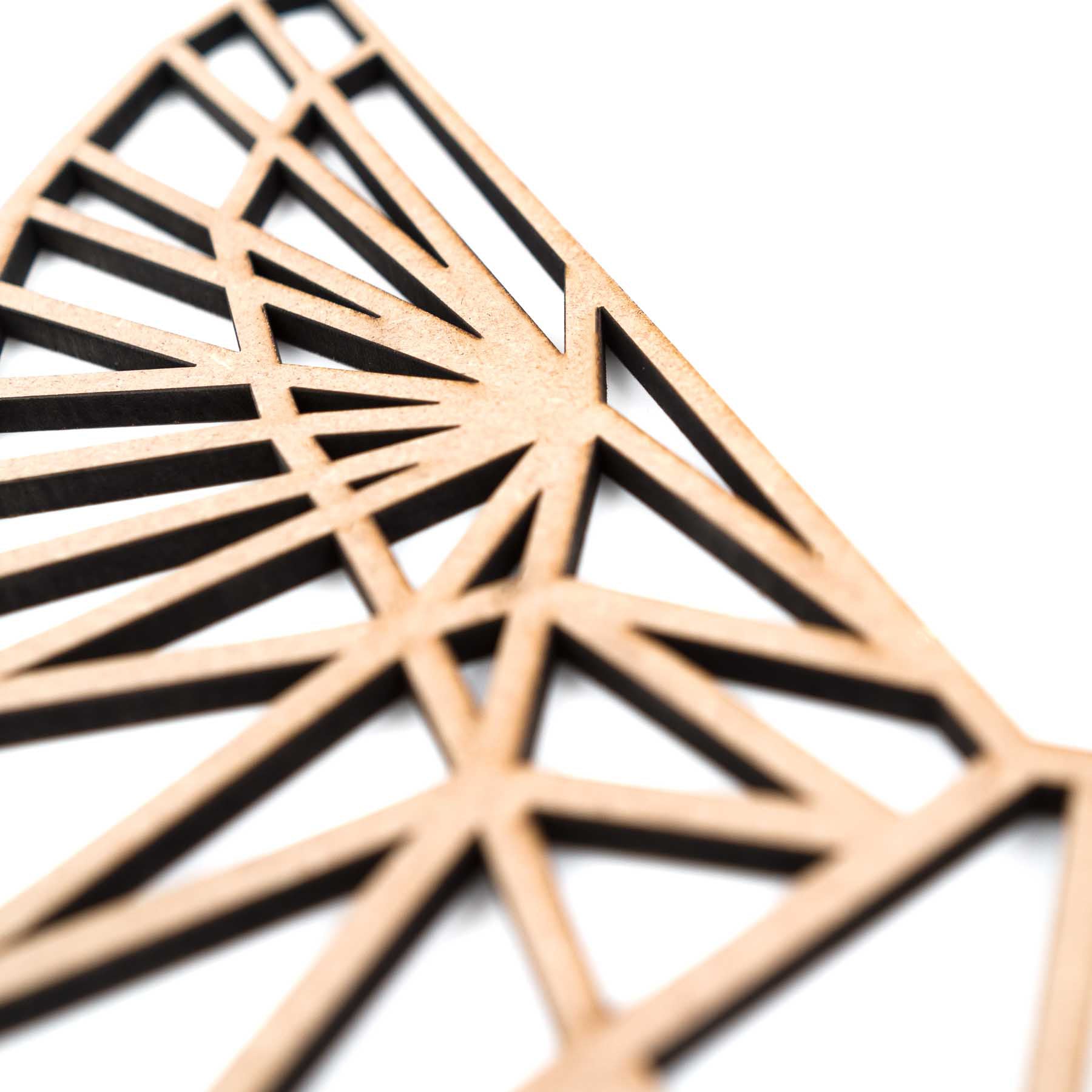 Geometrische Kolibrie | Hout- Geometricart-interieur-decoratie-wand-muur