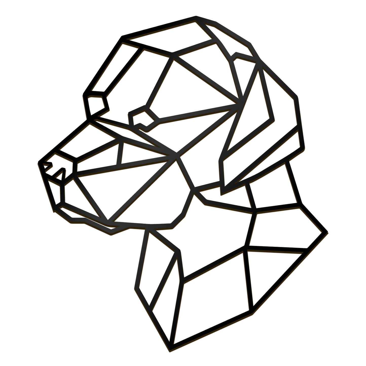 Hond | Geometrisch | Hout- Geometricart-interieur-decoratie-wand-muur