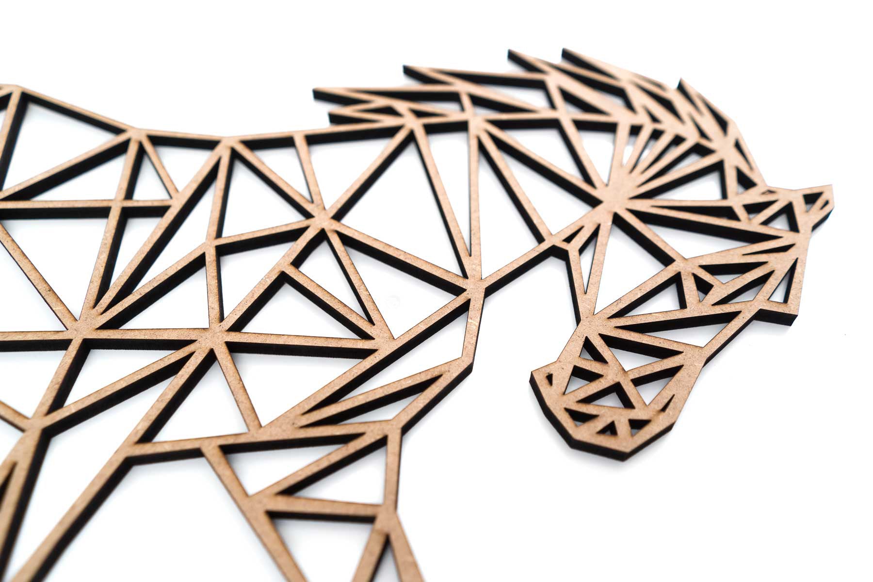 Geometrisch Paard | Hout- Geometricart-interieur-decoratie-wand-muur
