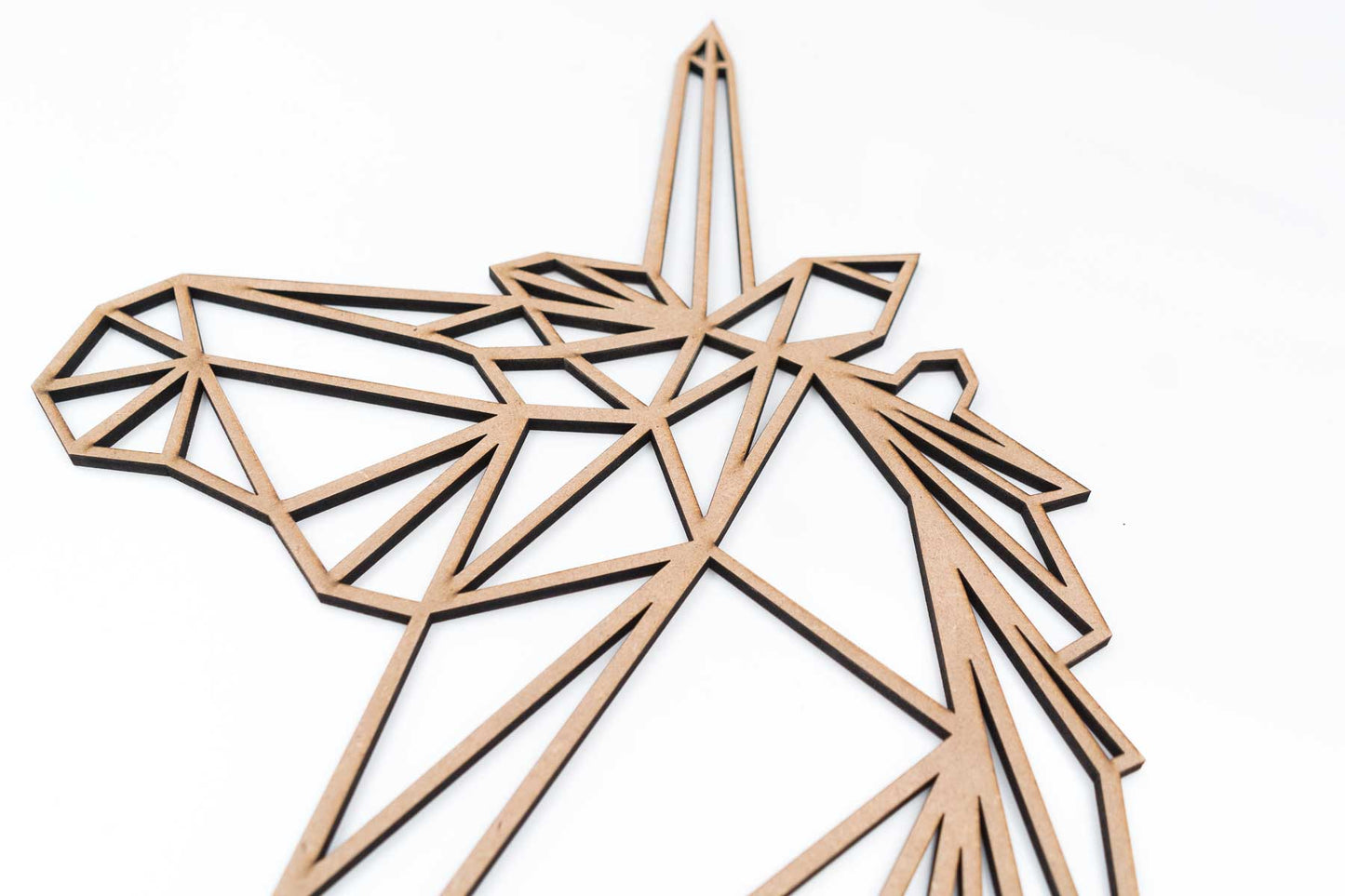 Geometrische Unicorn | Hout- Geometricart-interieur-decoratie-wand-muur