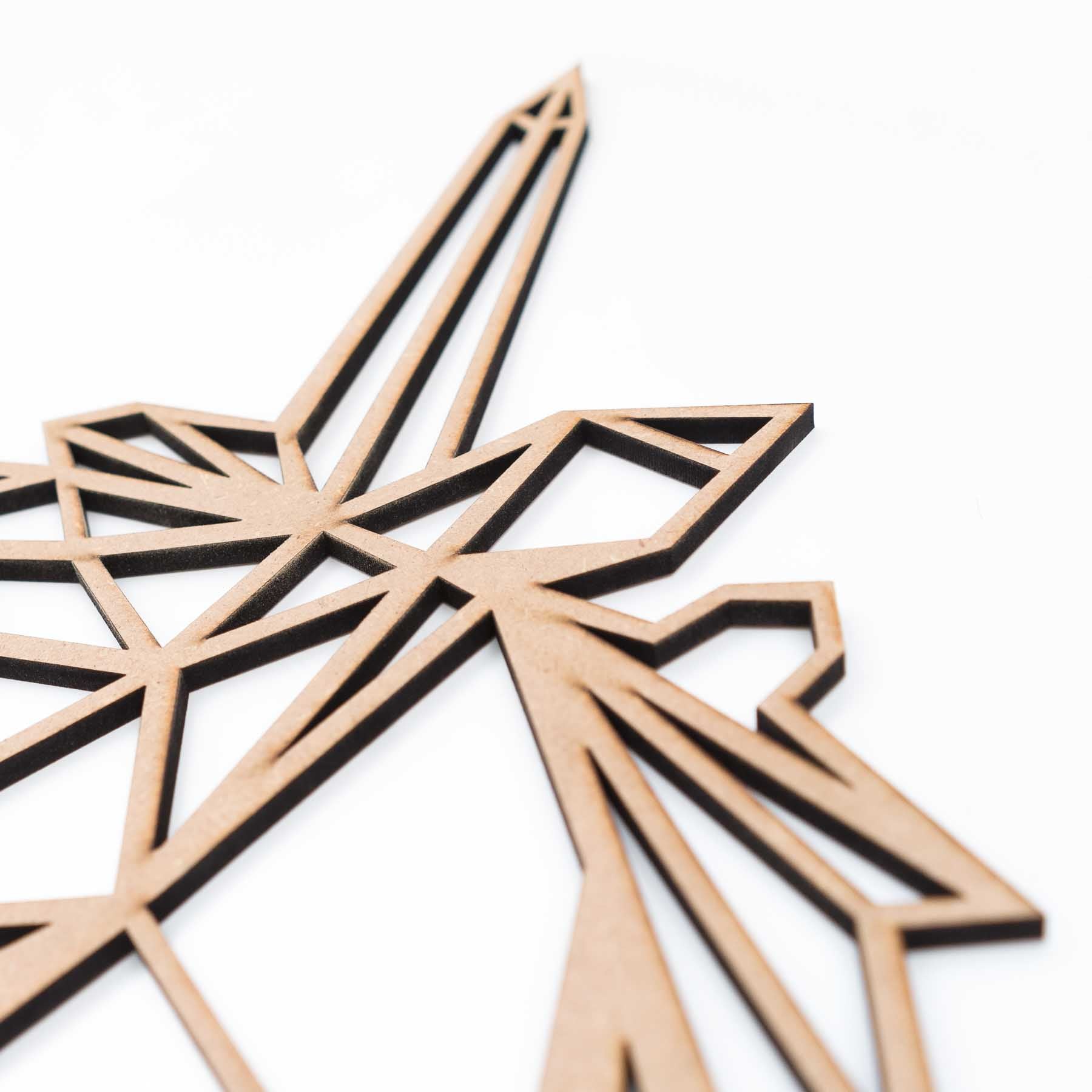 Geometrische Unicorn | Hout- Geometricart-interieur-decoratie-wand-muur