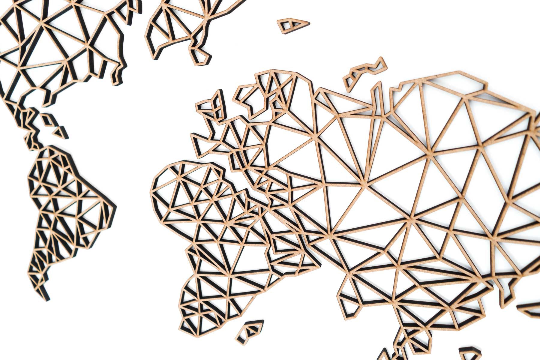 Wereldkaart | Geometrisch | Woondecoratie- Geometricart-interieur-decoratie-wand-muur